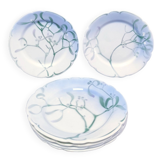 Six assiettes "Gui" Edmond Lachenal Art Nouveau