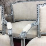 Armchair Cabriolet old Louis XVI style completely renovated