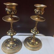 Pair of gilded bronze candlesticks Napoleon III