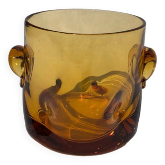 Amber glass vase