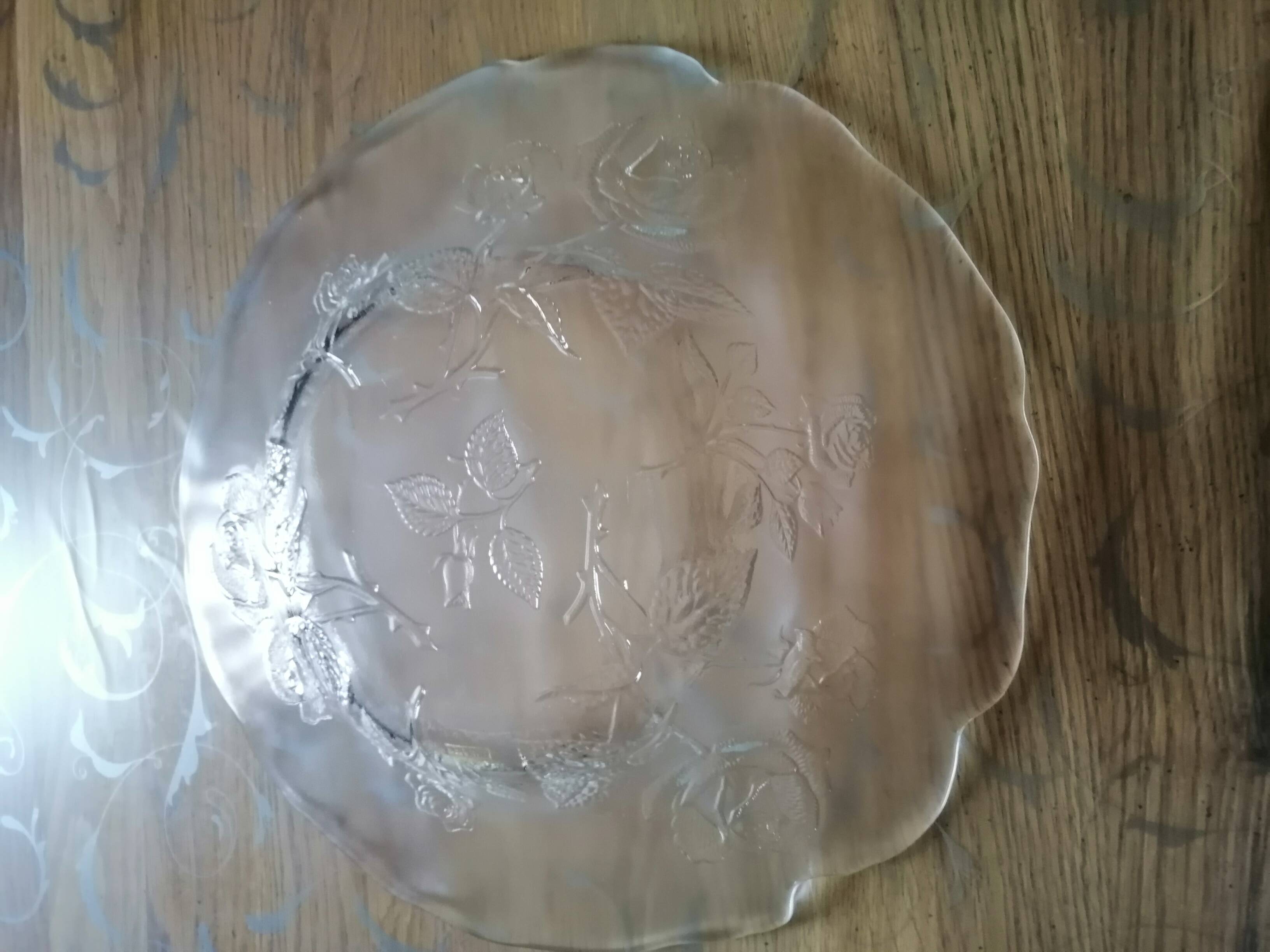 Vintage glass salad bowl