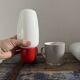 Pair of red and white seventies wall lights