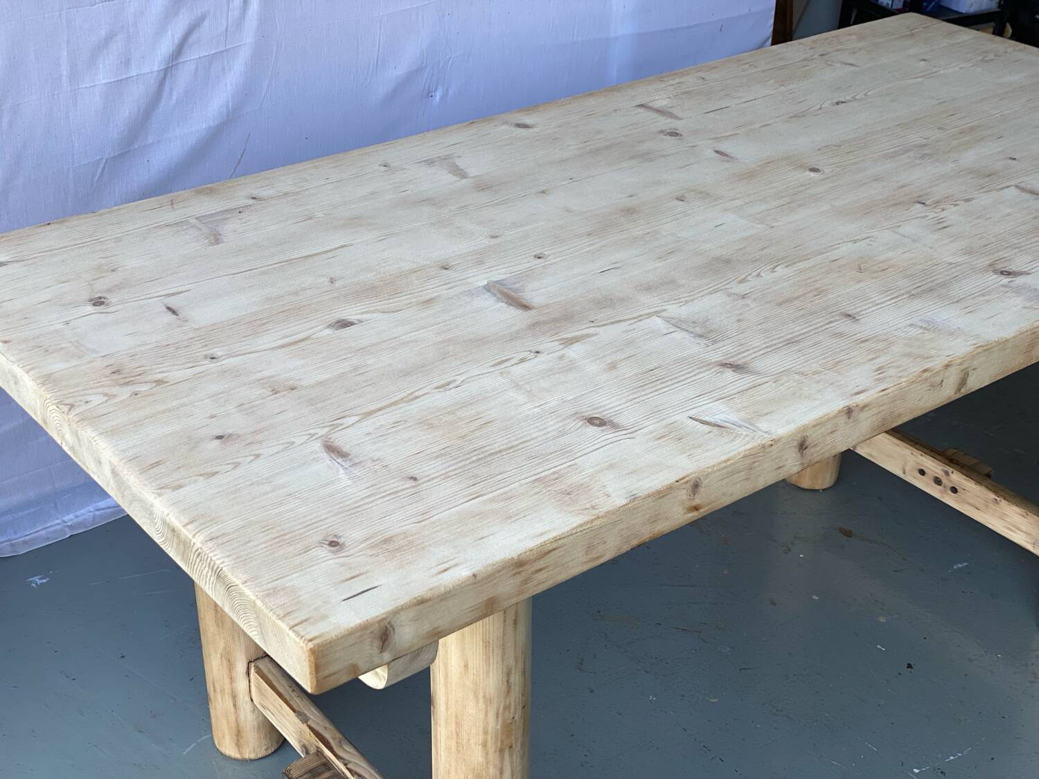 Vintage Farmhouse Dining Table Solid Wood Refurbished 170cm