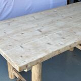 Vintage Farmhouse Dining Table Solid Wood Refurbished 170cm