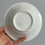 6 large slip bowls, floral and strawberry pattern