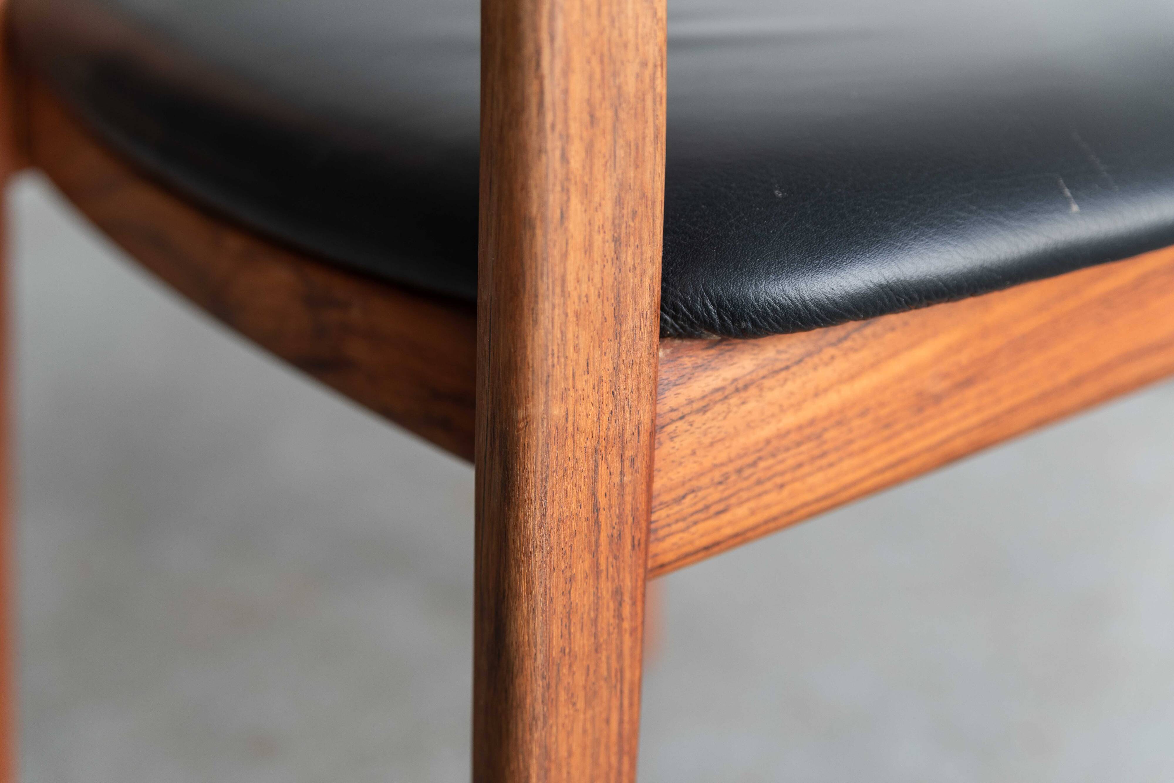 Dining chairs 'model 60' by Hennig Kjaernulf for Bruno Hansen, Denmark 1960