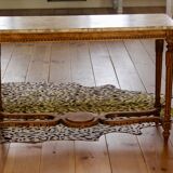Console old feet wood and marble top