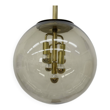 Doria Leuchten globe glass hanging lamp , 1970s