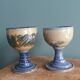Signed and dated stoneware chalices