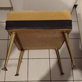 ancien repose pied/ pouf 4 pieds  compas laiton années 60