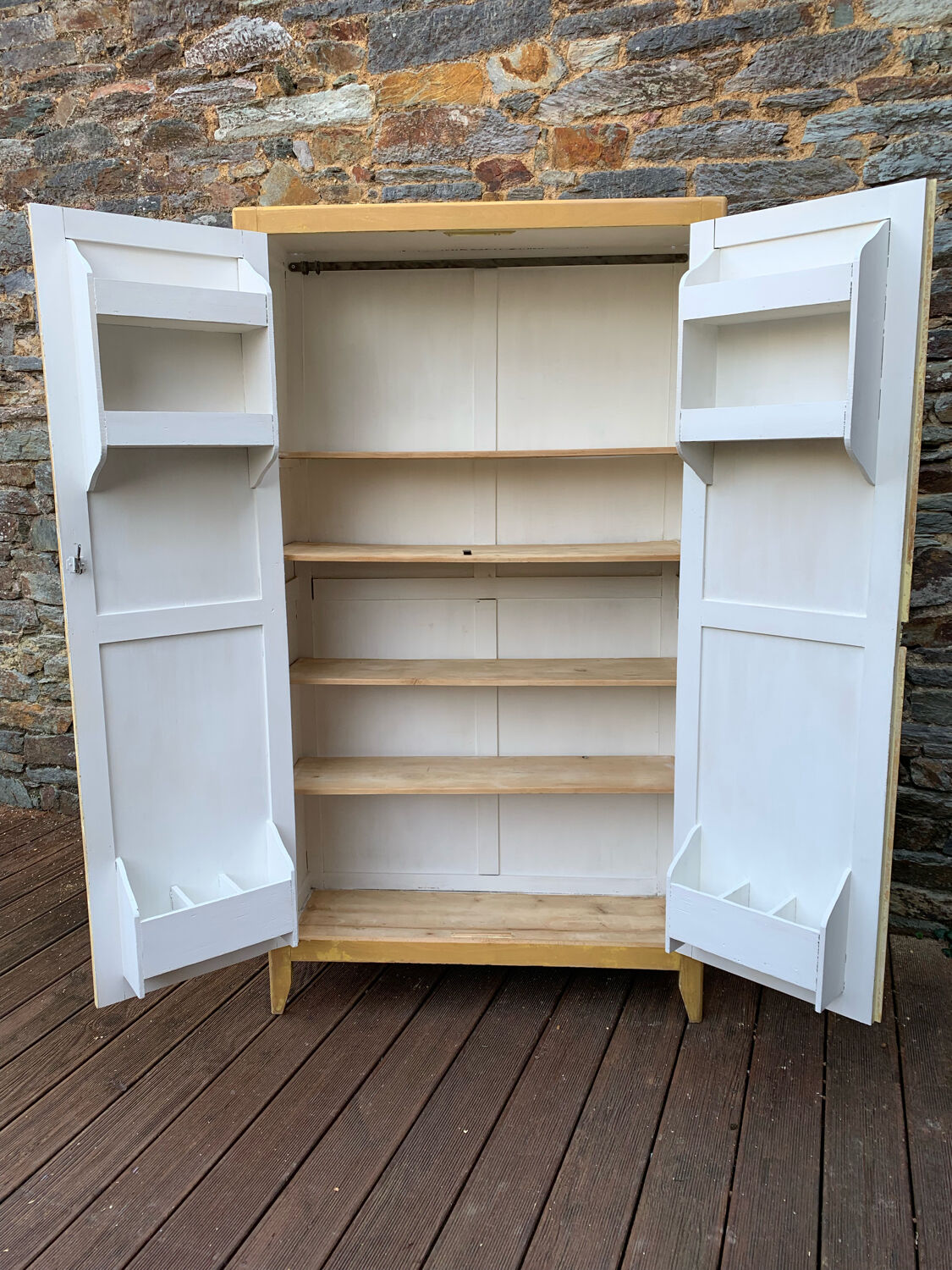 Parisian wardrobe in patinated wood