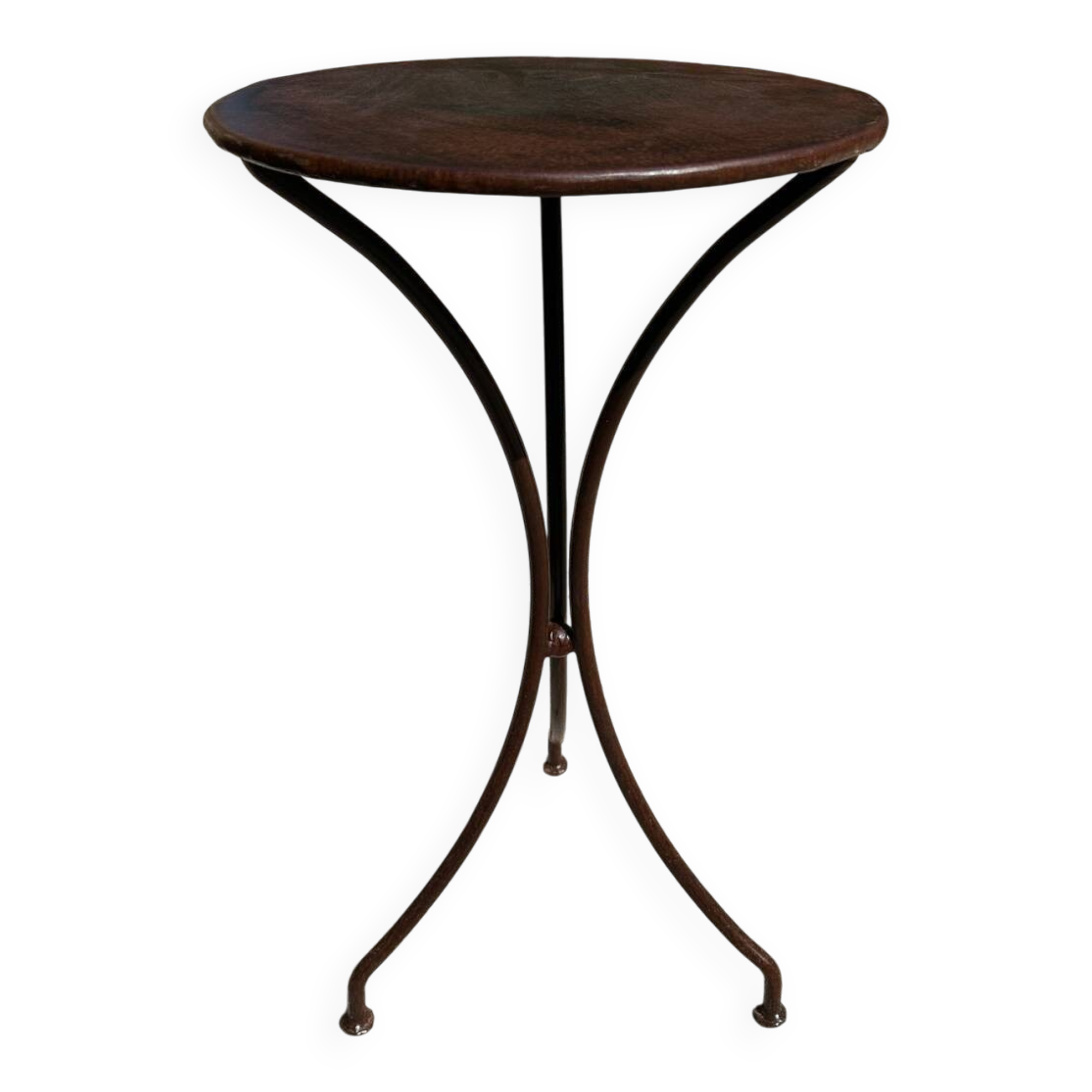 Artisanal wrought iron side table