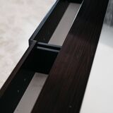 Comò Cassettiera In Ebano Macassar E Specchio Cubic Design Modern 70