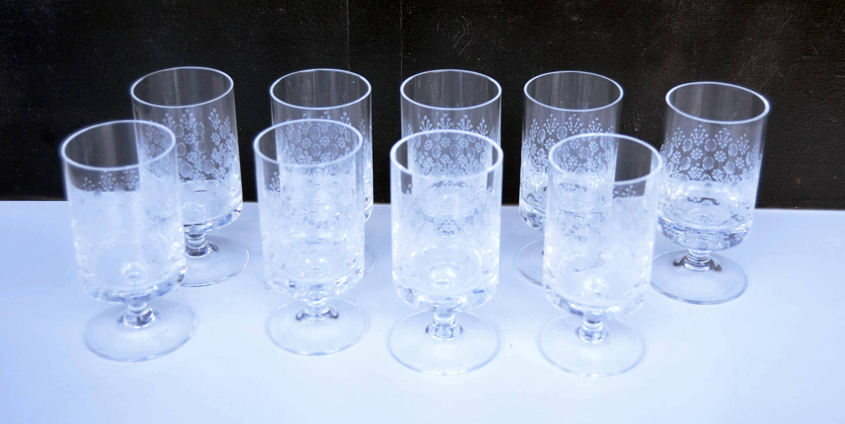 9 verres à liqueur motif Romance de Rosenthal