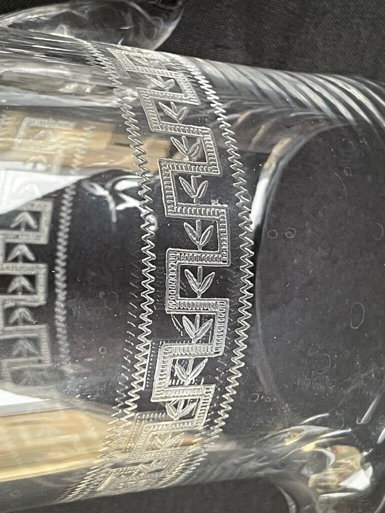 St. Louis - Beer serving party (1) - Art Nouveau - Blown and engraved crystal