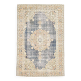 7x10 Turkish Classic Pattern Blue Beige Vintage Rug, 210x324Cm