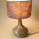 Vintage Ceramic Lamp - Indian Purple Flower Shade - 70s Style