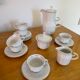 Service à café vintage en porcelaine blanche de Hollóháza Hongrie