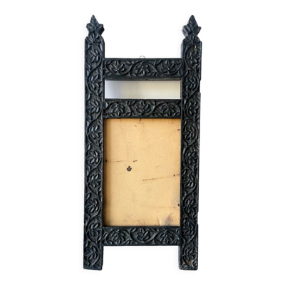 Cadre antique en bois avec sculptures de fleurs 42 cm x 19 cm