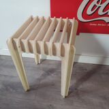 Tabouret design neuf carré en bois japandi collection simplicity
