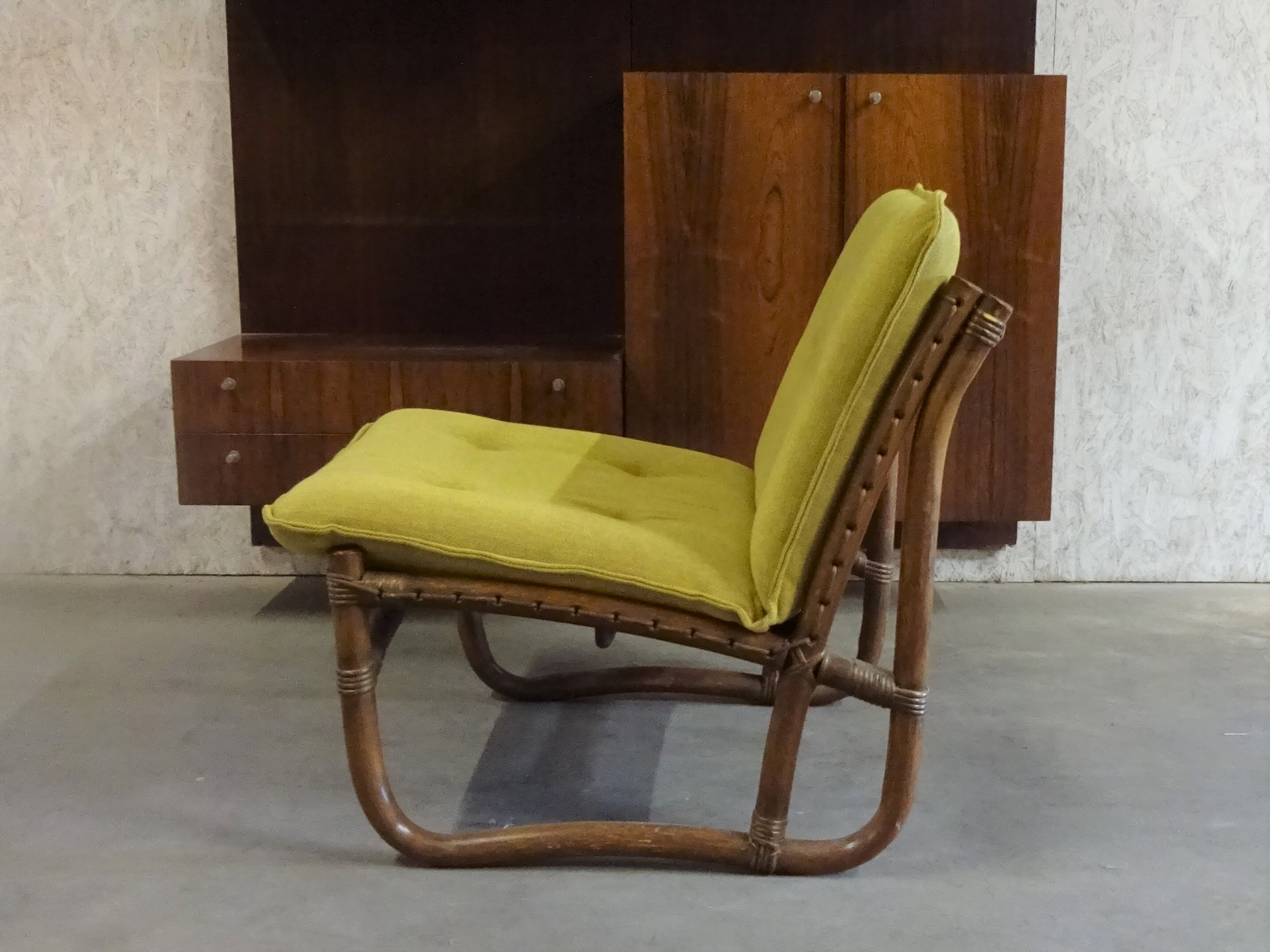 Bamboo, Rattan en Canvas Lounge Chairs from Van Sun Expo LTD, Norway, 1960s, Set of 2