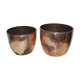 Duo de cache-pots en cuivre martelé