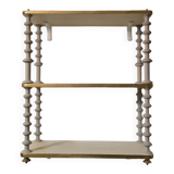 White and gold spool shelf