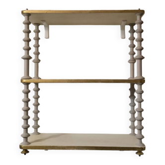 White and gold spool shelf