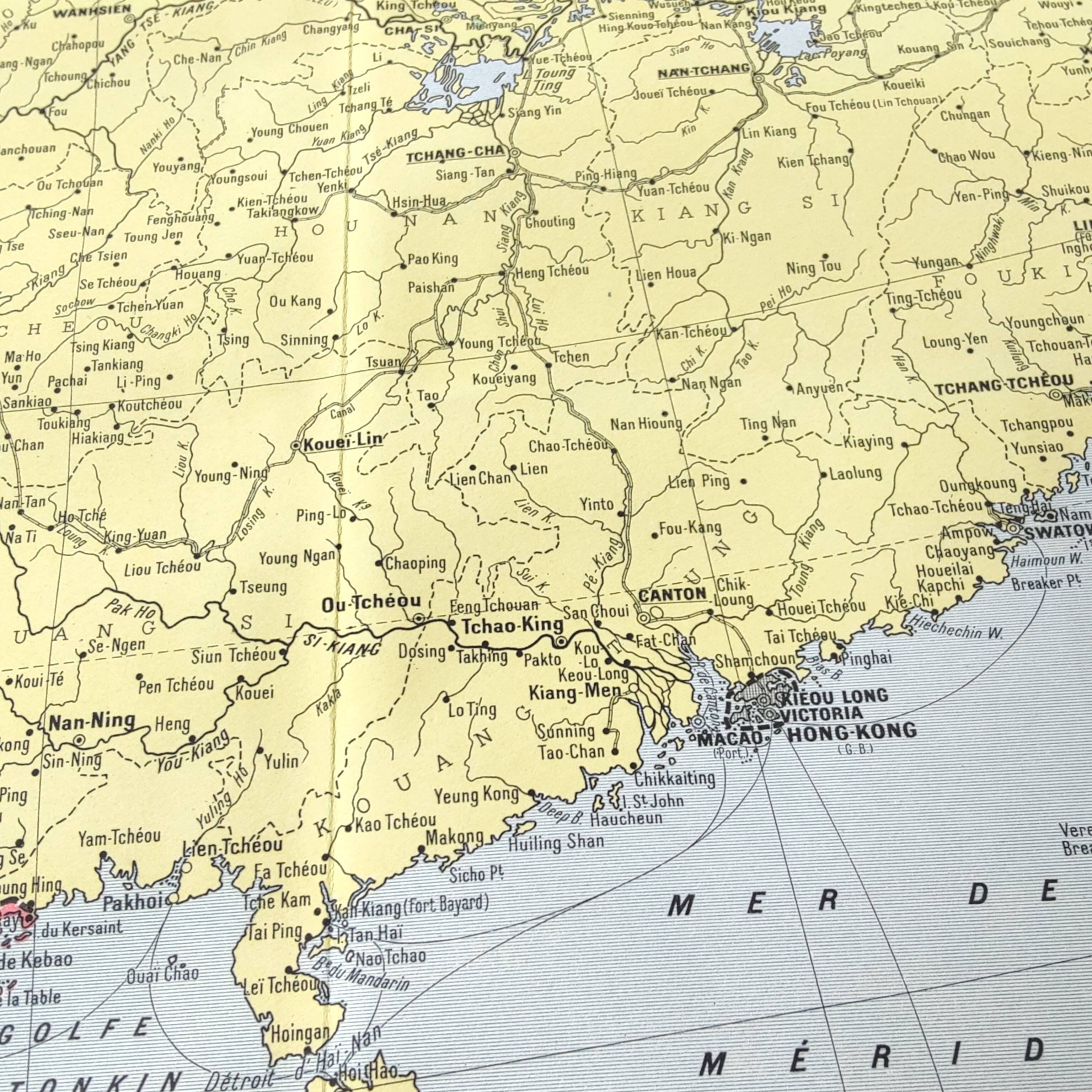 Vintage map Asia China Korea 43x43cm from 1950