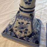 2 candlesticks in the style of the fiancé of Delft, Holland, 1988