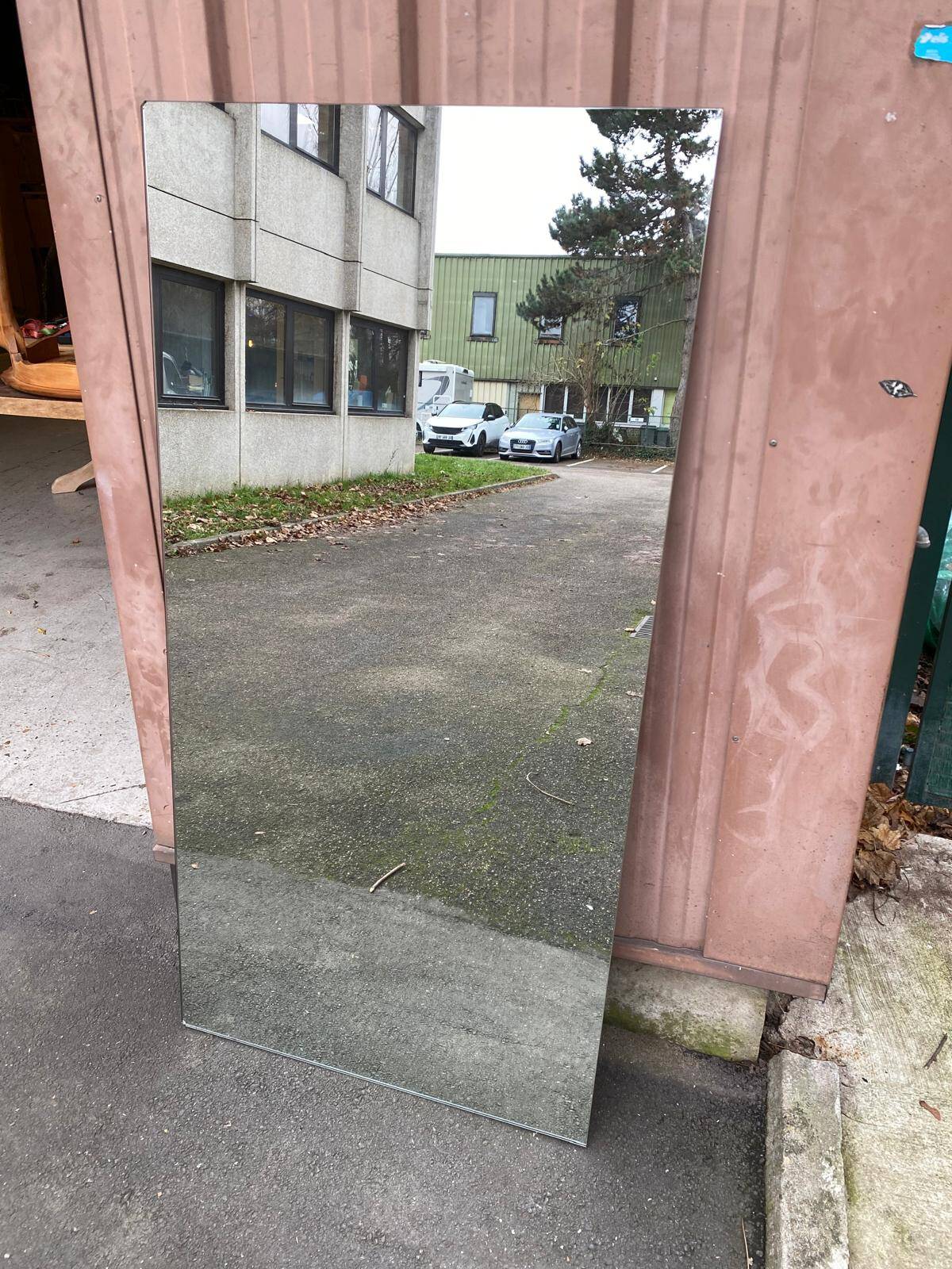 Vintage rectangular mirror without frame 78x156cm