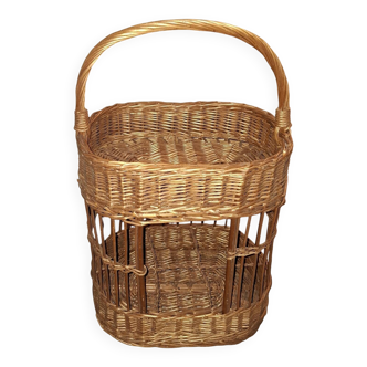 Vintage rattan bar cart