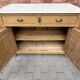 Antique Parisian buffet in oak and Carrara marble