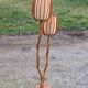 Bamboo and rattan floor lamp 2 lights from the 70s