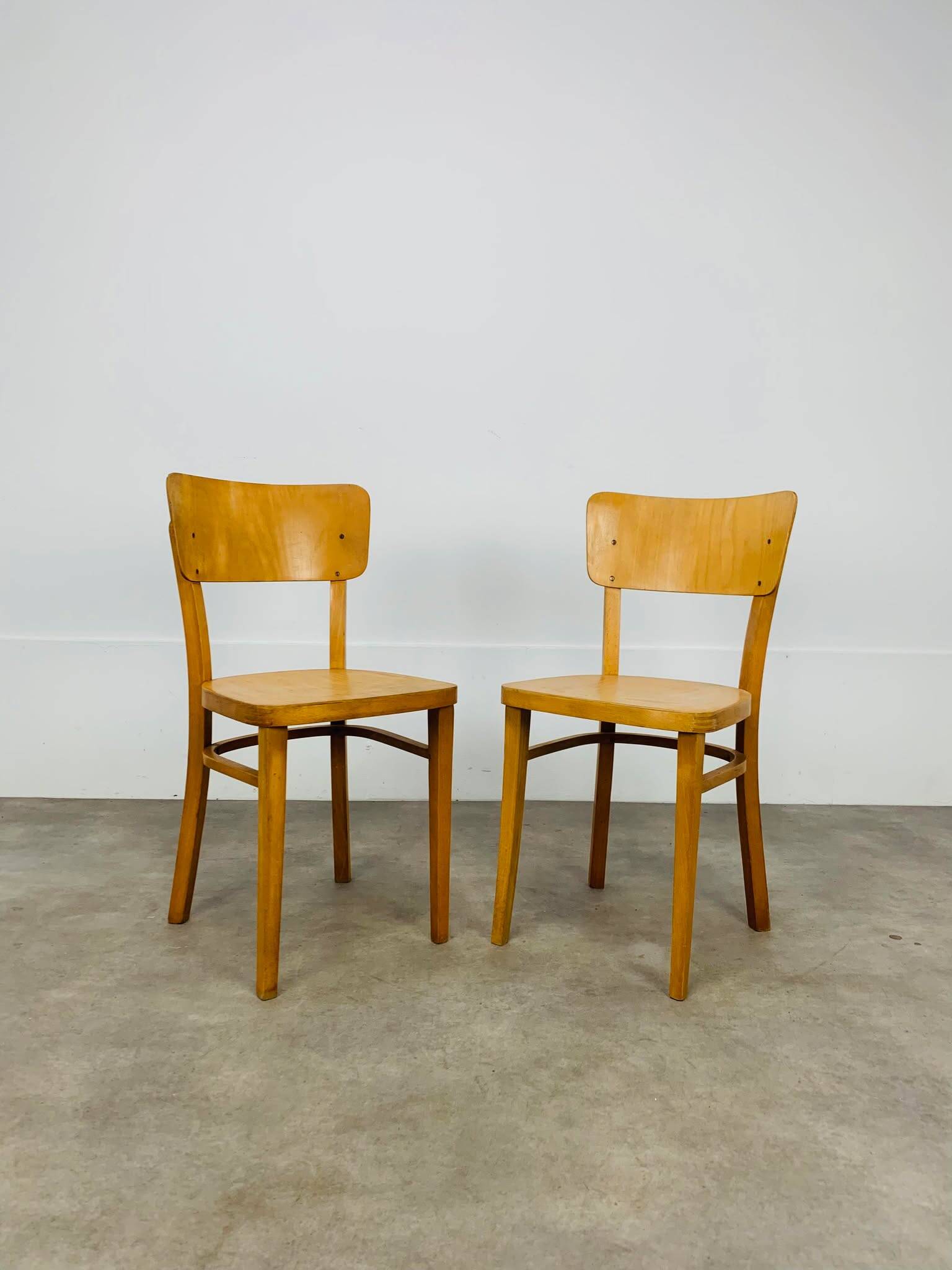 Pair of Thonet bistro chairs, wood, 1960s