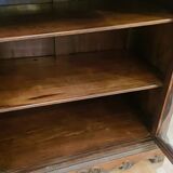 Two-part cabinet, recessed and with a glass-fronted display case, in Indian rosewood, circa 1850/60