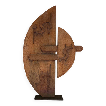 Sculpture abstraite en acier des années 1970