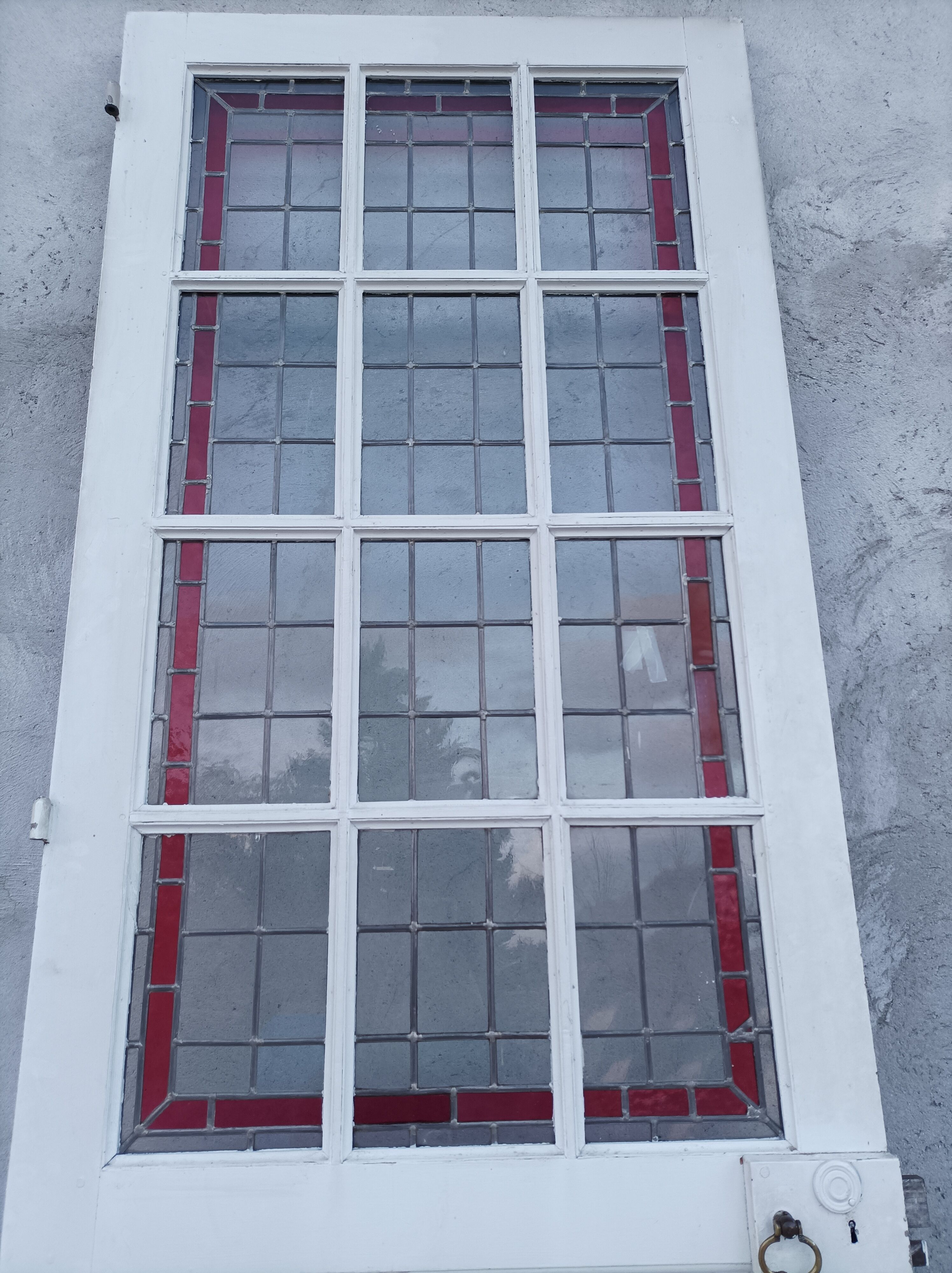 Antique solid wood glass door