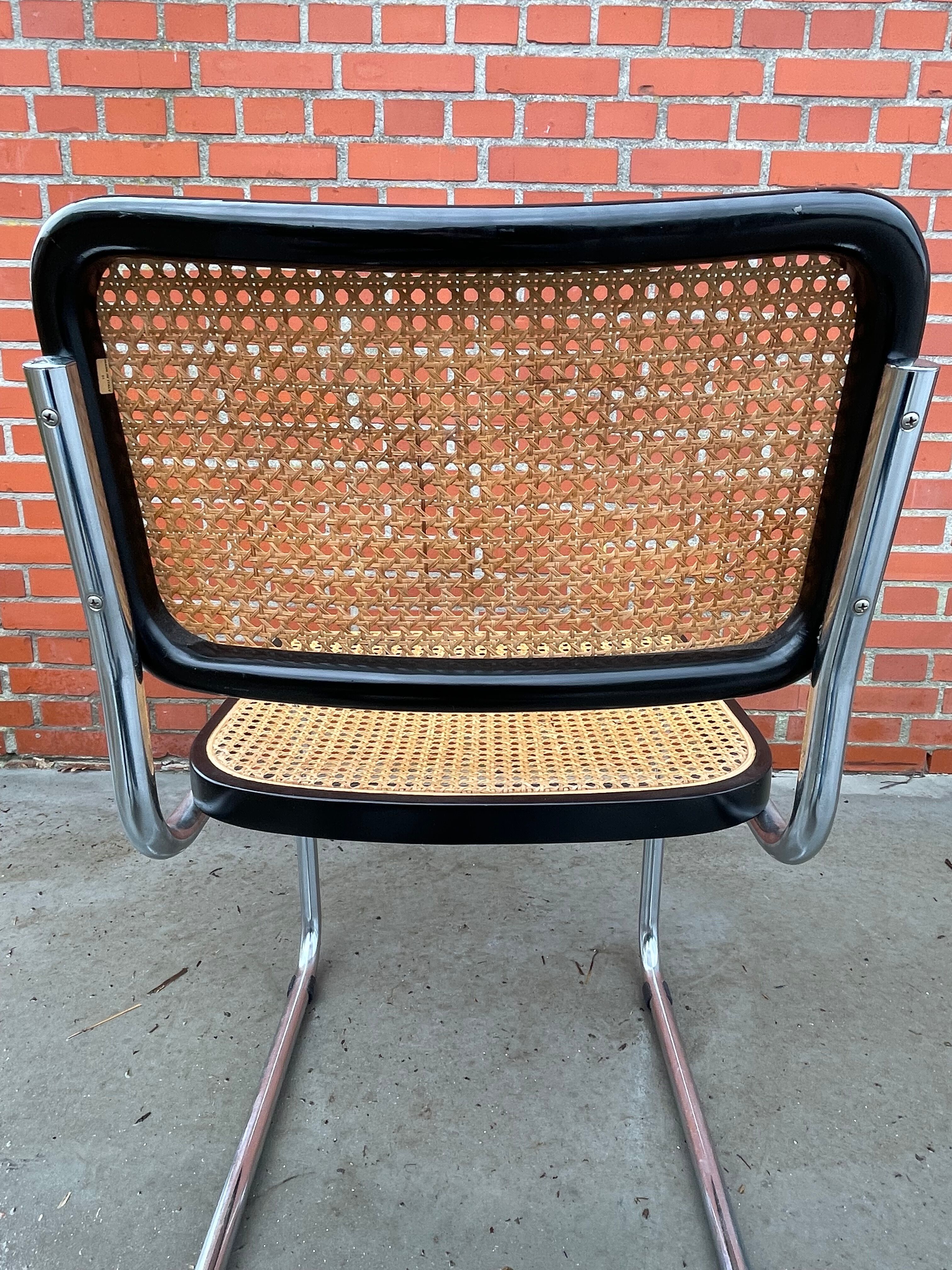 Chair model Cesca B32 in black and chrome