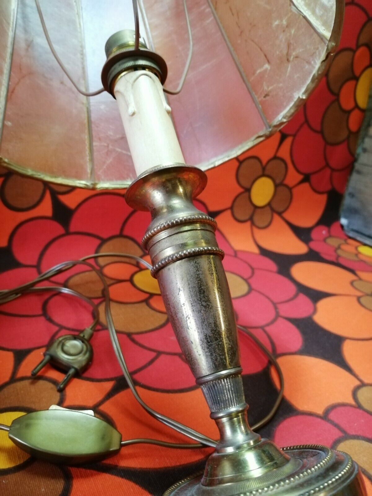 Brass foot lamp candlestick style