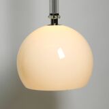 Large Czech Mid Century glass ceiling lamp with glass shade and glass rod