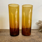 6 amber Long Drink glasses