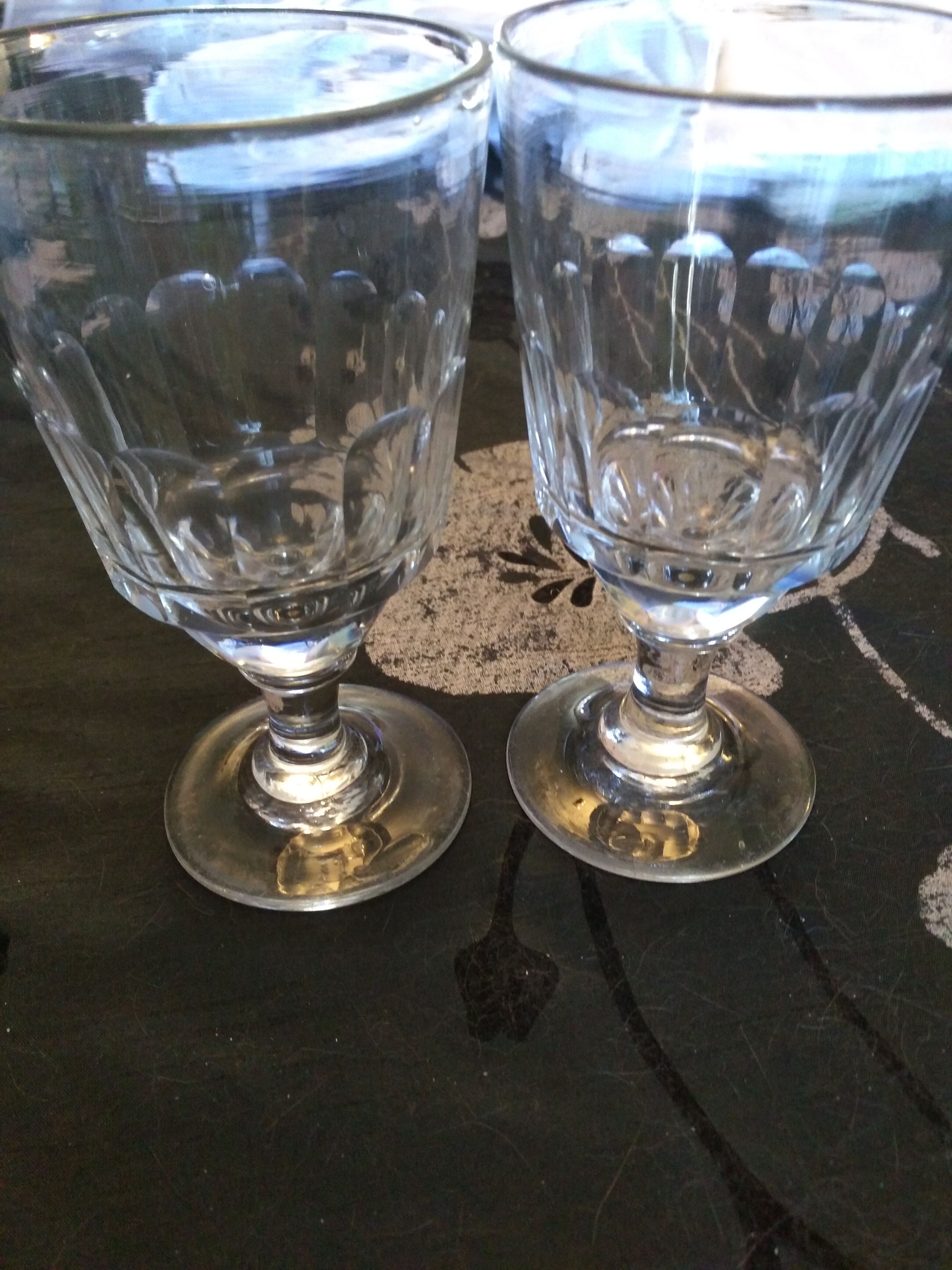Lot de 2 verres bistrot vintage