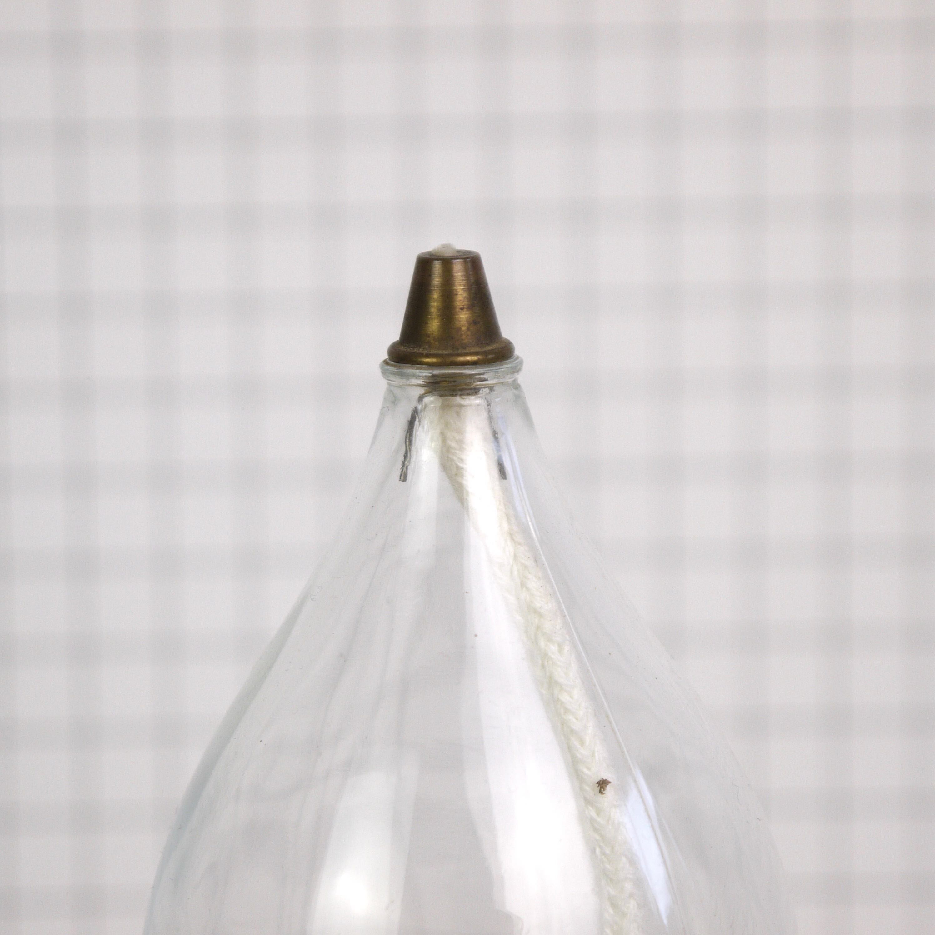 Oil lamp glass and brass by Freddie Andersen