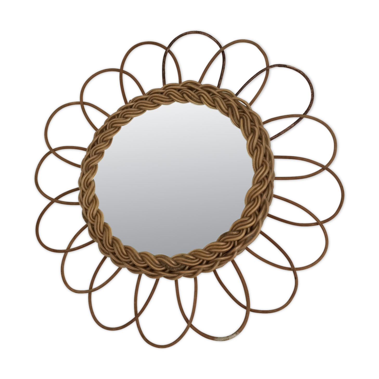 Rattan mirror - 40 cm