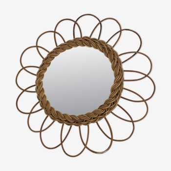 Rattan mirror - 40 cm