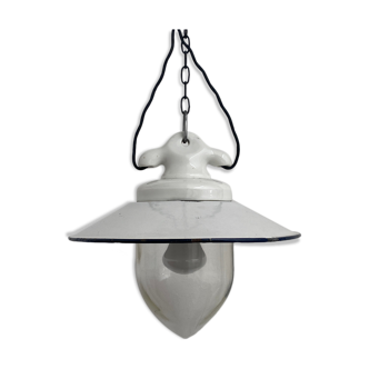 Glass industrial hanging lamp