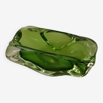 Murano iridescent green pocket tray