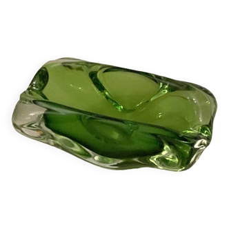 Murano iridescent green pocket tray