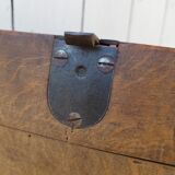 Large wooden box varnished vintage storage